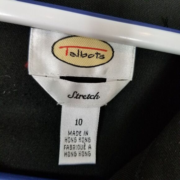 Talbots Women Stretch Zip Up Jacket Sz 10 Black Pockets Preppy Casual Lined - Picture 7 of 8